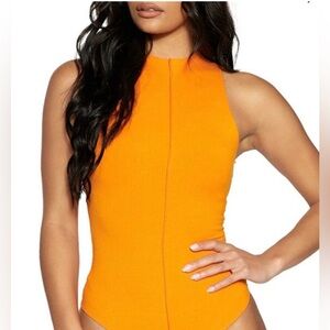 Naked Wardrobe get snatched bodysuit - orange - medium NWT